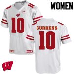 Women's Wisconsin Badgers NCAA #10 Seth Currens White Authentic Under Armour Stitched College Football Jersey VE31A01DW